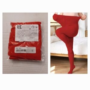 4/$50 New Solid Red Fashionable Tights - Plus Size (0XL-5XL)